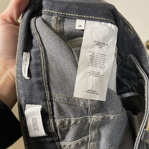 CLOSED gray washed Starlet raw hem slim straight denim jeans size 28 - Picture 4 of 5